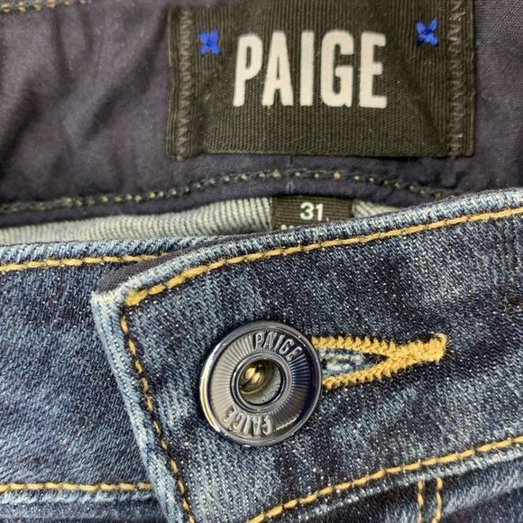 Womens Paige Jeans Sz 31 Raw Hem Stretch Skinny Hoxton Ankle Peg USA 5090 - Picture 2 of 9